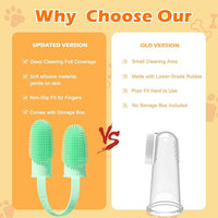 Dog Toothbrush, Dogs Tooth Brushing Kit, Cat Tooth Brush for Small to Large Dogs & Puppies, 2Pack Double Finger Toothbrush for Dog Teeth 360 Cleaning & Dental Care