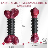 Tough Dog Toys for Aggressive Chewers: Beef Flavored Long Lasting Dog - 2 PC-Bacon-Black - image 4