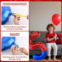 40 Inch Vibrant Spider-Themed Number Foil Balloons - Red+blue / 5 - image 4