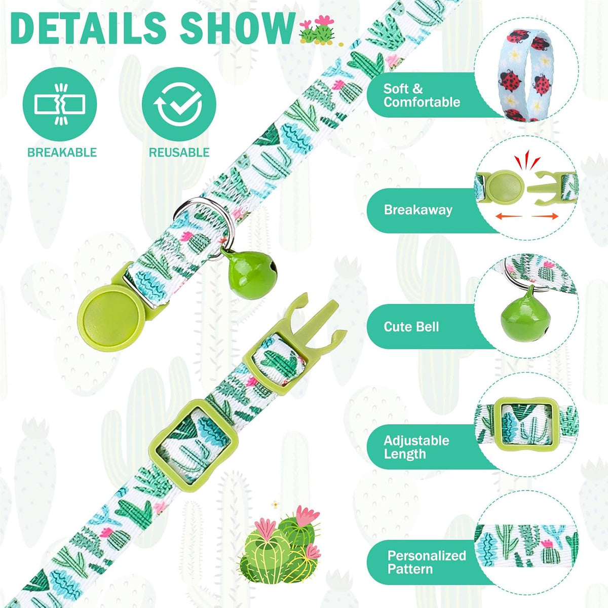 Breakaway Cat Collars with Bell - Summer Elements - image 2