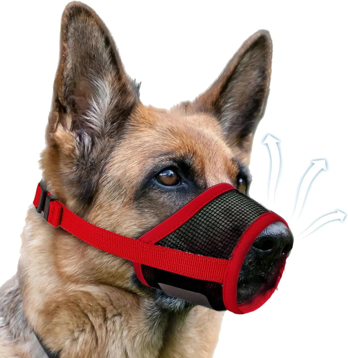 Dog Muzzle, Soft Air Mesh Muzzles for Large Sized Dogs - Red / S