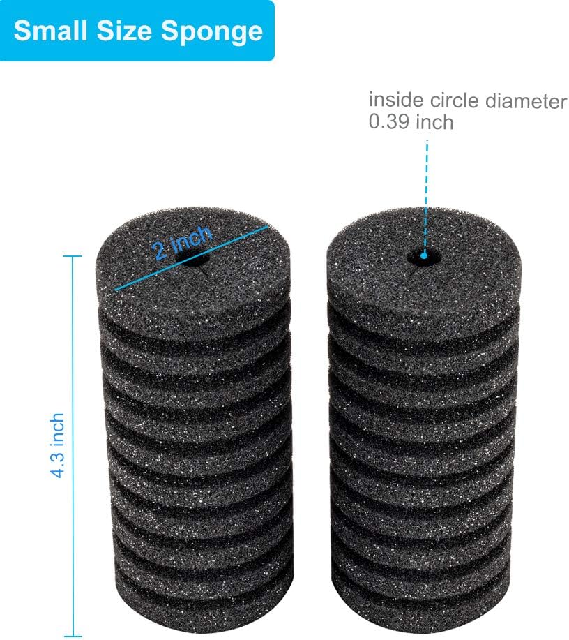 Hygger Aquarium Double Sponge Filter, Comes with 2 Spare Sponges - Sponge S - image 2