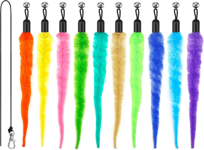 10PCS Cat Worm Toy for Cats, Cat Wand Toy Accessories - Mixed Color