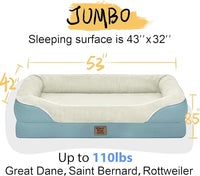 Washable Orthopedic Large Dog Bed - Removable Orthopedic Dog Bed XL with Bolster Extra Large Dogs Beds with Washable Cover Non-Slip Bottom