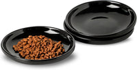 3 PCS Ceramic Cat Bowls, Small Dog Dish - black