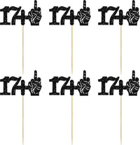 Ephlyn 1Pc 49+1 Black Glitter Cake Topper 50th Birthday Party Cake - 18th-24Pcs / Black - image 3