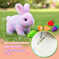 Easfan Walking Dog Toy for Kids Barking Interactive Puppy Stuffed - Bunny_Rainbow_Carrot - image 3