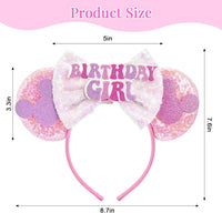 LYLIN Birthday Mouse Ears, Mouse Ears Headband for Women Girls – Fun for Kids & Family - TG-Birthday Girl Pink - image 3
