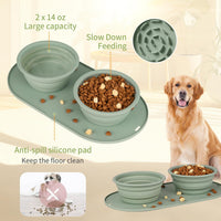 Puppy Dog Bowl, Travel Bowls Dog Food Bowls&Dog Water Bowls - green - image 4