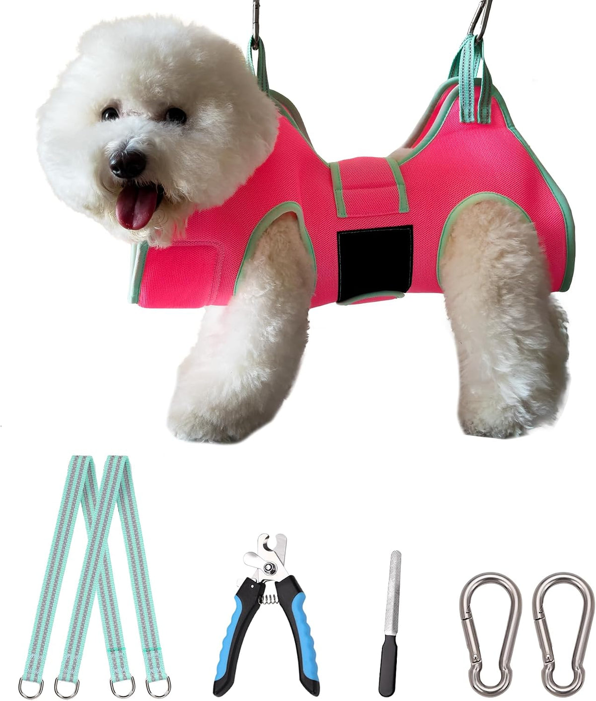 Kkiimatt Dog Grooming Hammock - Small 14-30LB/Pink
