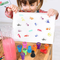 Hxezoc dog paw print stamps, 24 mini self-inking stampers in 8 bright colors - view 32
