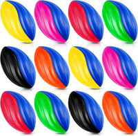 Jerify mini foam footballs for kids, 12 soft 5 inch spiral balls in 6 two-tone colors