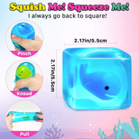Squishy Fidget Toys Stress Cube - Whale-octopus-crab - image 2