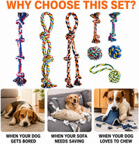 Aitmexcn Large Dog Toys for Aggressive Chewers - 8 Pack Rope Toy-Large - image 4