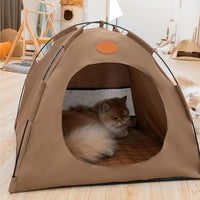 BreezyDen Pop-Up Pet Tent – Portable Indoor/Outdoor Cat Tent, Waterproof Pet Hideaway for Cats & Small Dogs with Mesh Window, Anti-Slip Base & Washable Design (Dark Gray, L (15 catties Kitten))