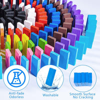 OBTANIM 600 colorful wooden domino blocks for stacking and racing games - view 4