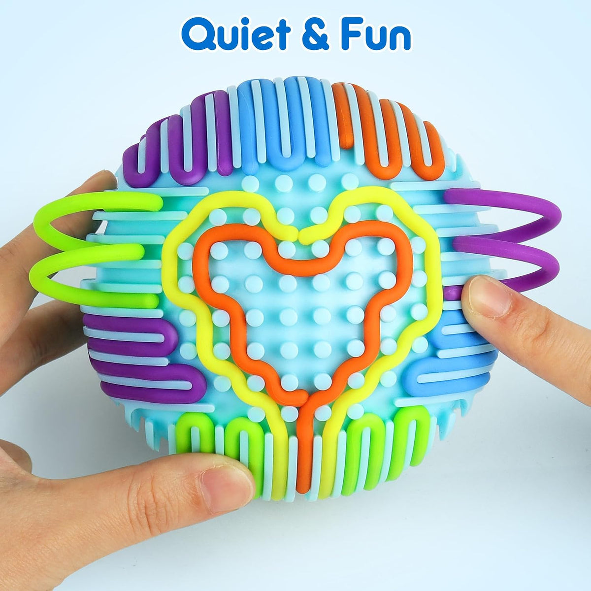 Helsort sensory fidget ball with 20 colorful silicone strings and storage bag - view 4