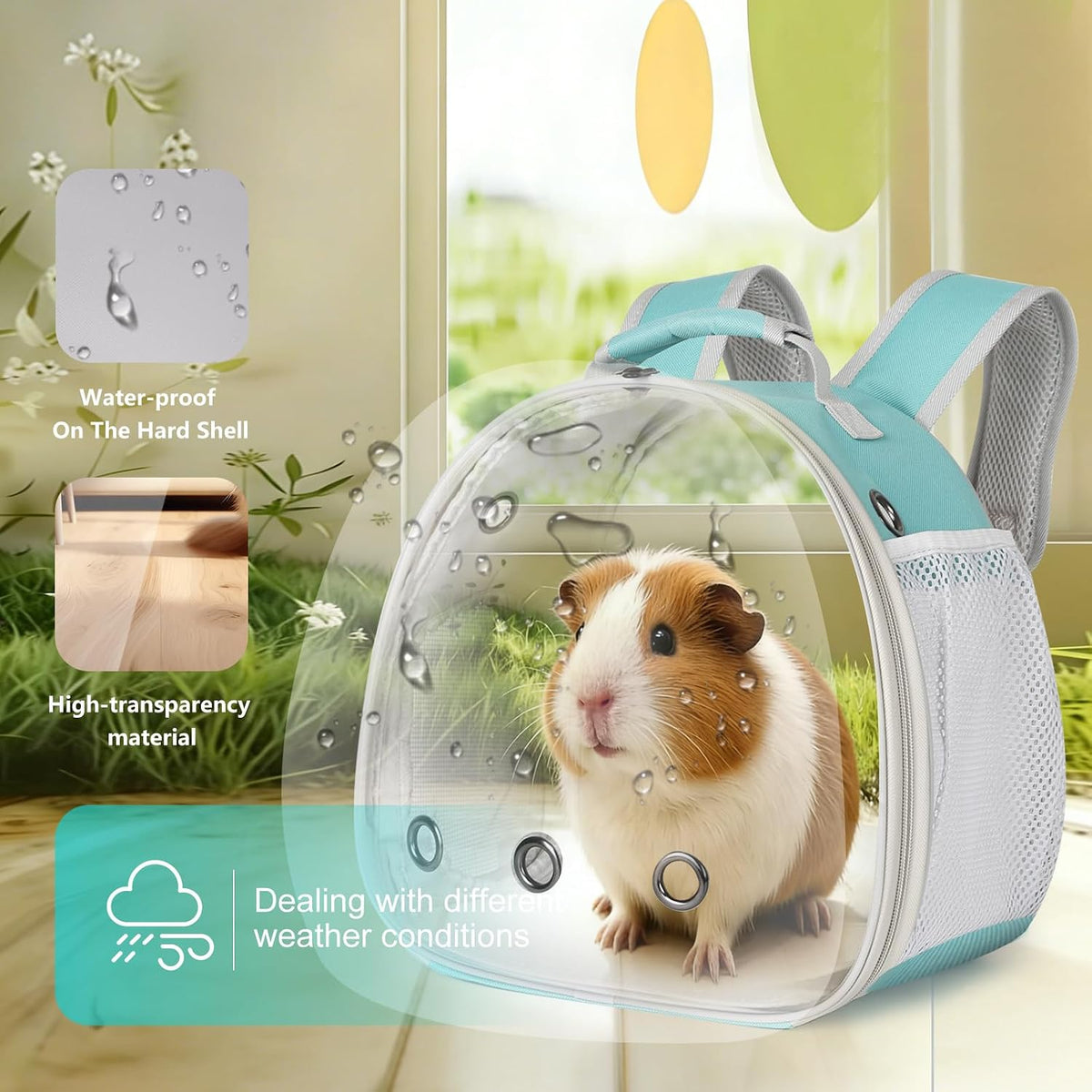 Guinea Pig Carrier Backpack - Green / Backpack - image 4