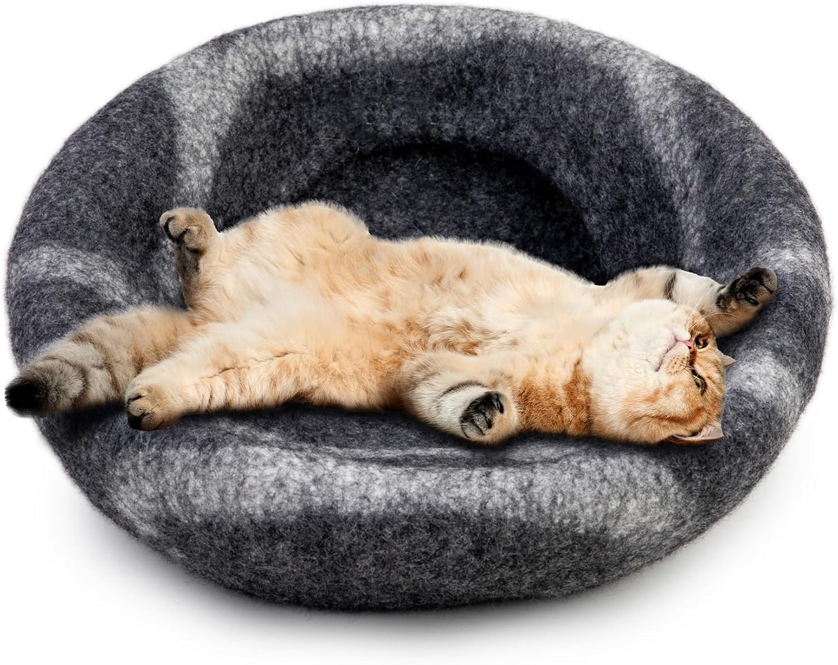 Woolygon Felt Cat Cave Bed, Merino Wool, Handcrafted – Essentials for Cats - Hide & Seek - image 4