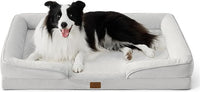 Bedsure Orthopedic Dog Beds Large Sized Dog - Washable Large Dog Cat Bed Waterproof, Comfort Dogs Couch Sofa with Washable Removable Cover, Pet Bed with Nonskid Bottom, Light Grey, 35"