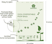 Pawtria Certified Home Compostable Dog Poop Bags (120) + Pink Poop Bag Carrier, Biodegradable Poop Bags, Vegetable Starches, Leak proof Dog Waste Bags, Light-weight silicone made bag carrier