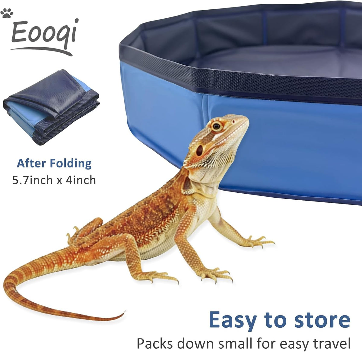 Eooqi Foldable Bearded Dragon Bathtub - Blue - image 3