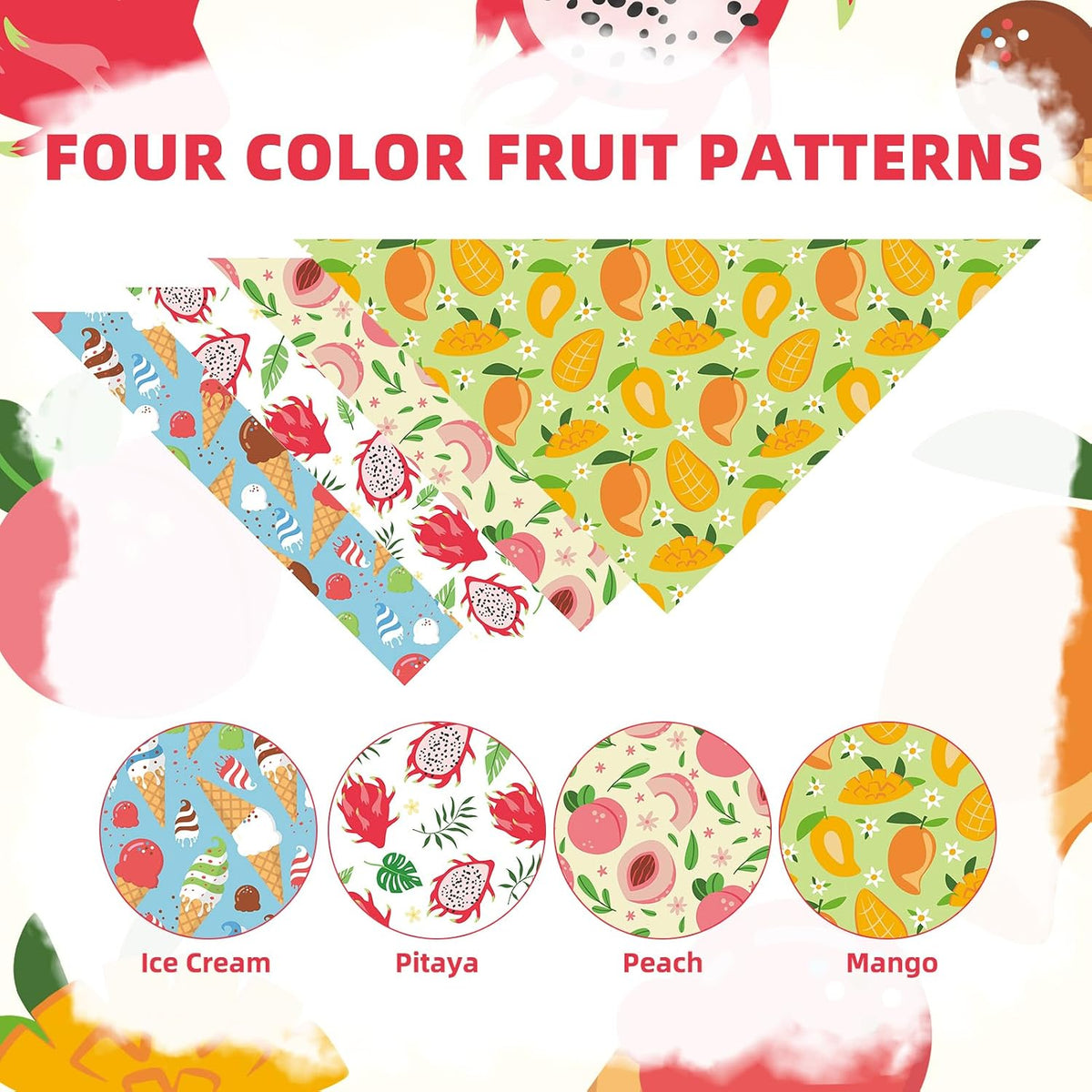 PUPTECK Dog Cooling Bandanas 4pcs Outfit - Ice Cream(Cooling Fabric) / Large (24"x17"x17") - image 4