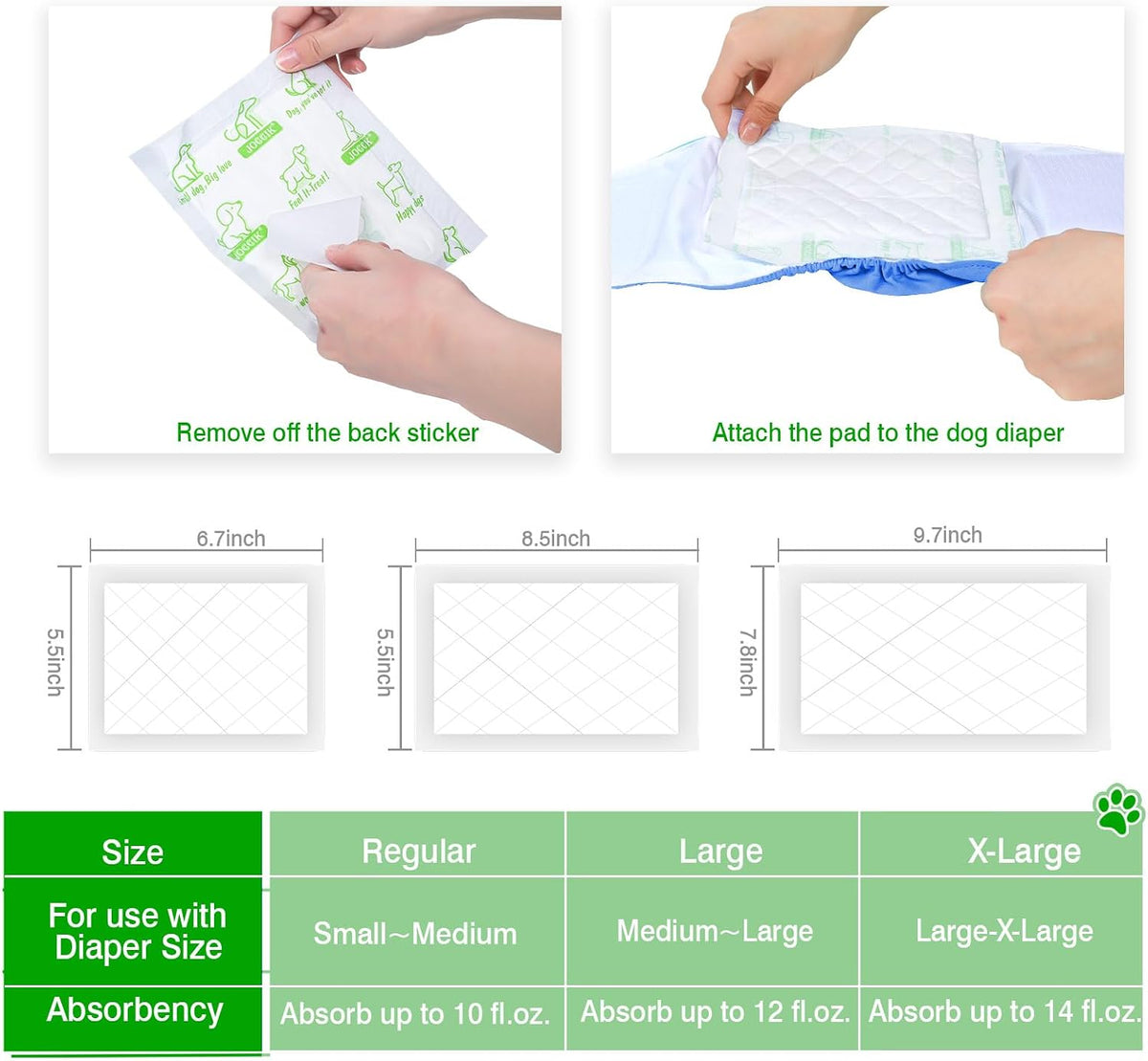 Dog Diaper Liners 100ct Super Soft and Absorbent Dog Diaper Booster - X-Large / 130.0 - image 2