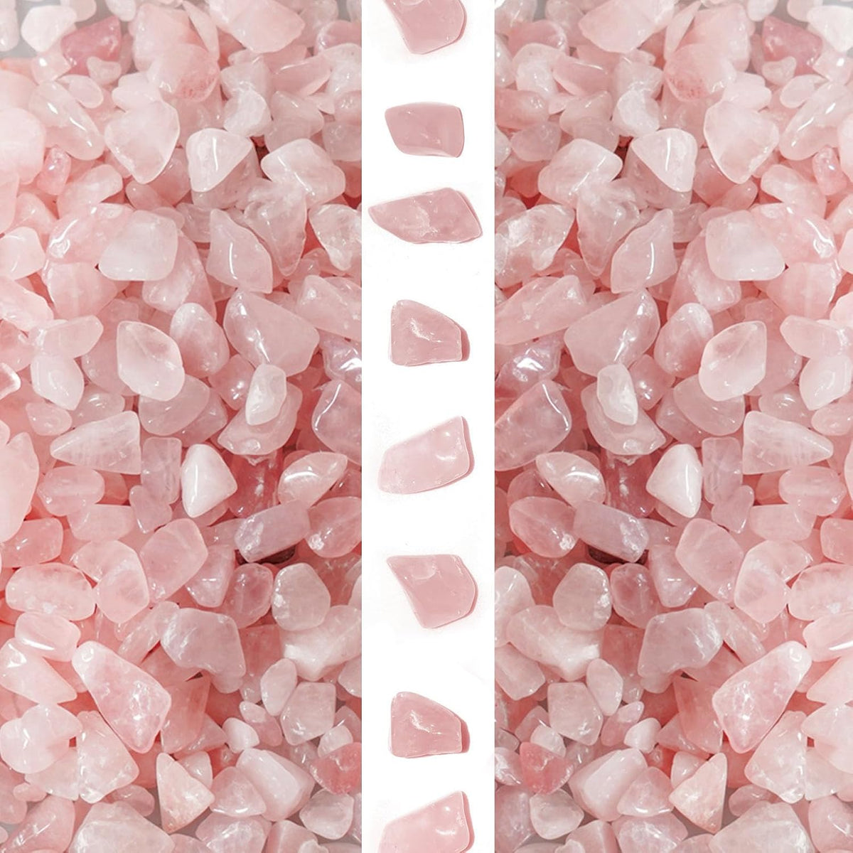 gemshan 2lb Rose Quartz Chips Natural Crushed Crystal Chip Bulk - Rose Quartz