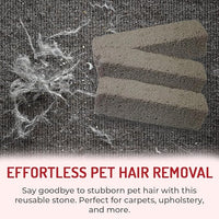 Pet Hair Remover Rock – 3 Pack Reusable Dog & Cat Hair Cleaner for Carpet, Upholstery & Auto Interiors – Easy Lint & Fur Removal Tool – No Roller or Brush