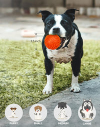 Pweituoet 4.5” Heavy Duty Squeaky Dog Balls for Medium Large Dogs - 3.5" - image 3
