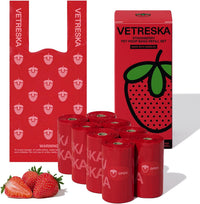 VETRESKA Dog Poop Bags with Handles 240 Count - Strawberry / 1 Count (Pack of 120)