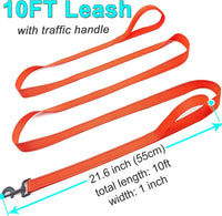 10FT Dog Leash with Traffic Handle Reflective Large Medium Dogs – Essentials for Dogs - 10ft x 1 in / orange - image 4