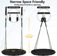 Tree Swing with PP Mat, Durable, Safe, and Easy to Install - 40 inches diameter+Extra Straps - image 4