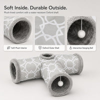 Plush Inside 3-Way Shape Small Animals Tube Tunnel – Essentials for Small Pets - L - image 3
