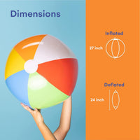 Top Race 6 Pack Inflatable Large Beach Balls 24 inch Pool Ball Summer - image 4