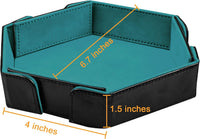 SIQUK magnetic folding hexagon dice tray in PU leather with velvet lining - view 18