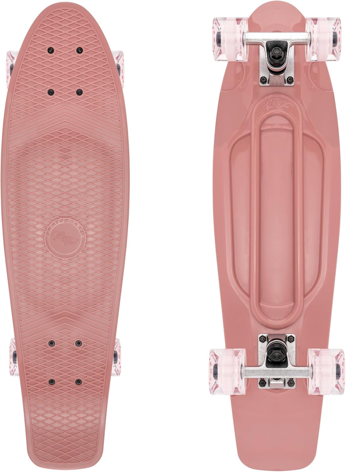 KMX Classic Retro Mini Cruiser Skateboard 22" & 27" for Boys Girls - Rose Pink / 27"