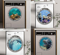 4 PCS Removable 3D Under The Sea Nature Scenery Wall Decals - Animals Wall Sticker Home Wall Art Decor for Bathroom Bedroom Door Kids Baby Nursery Room - Includes Turtles, Dolphins, Sea Lions, Coral