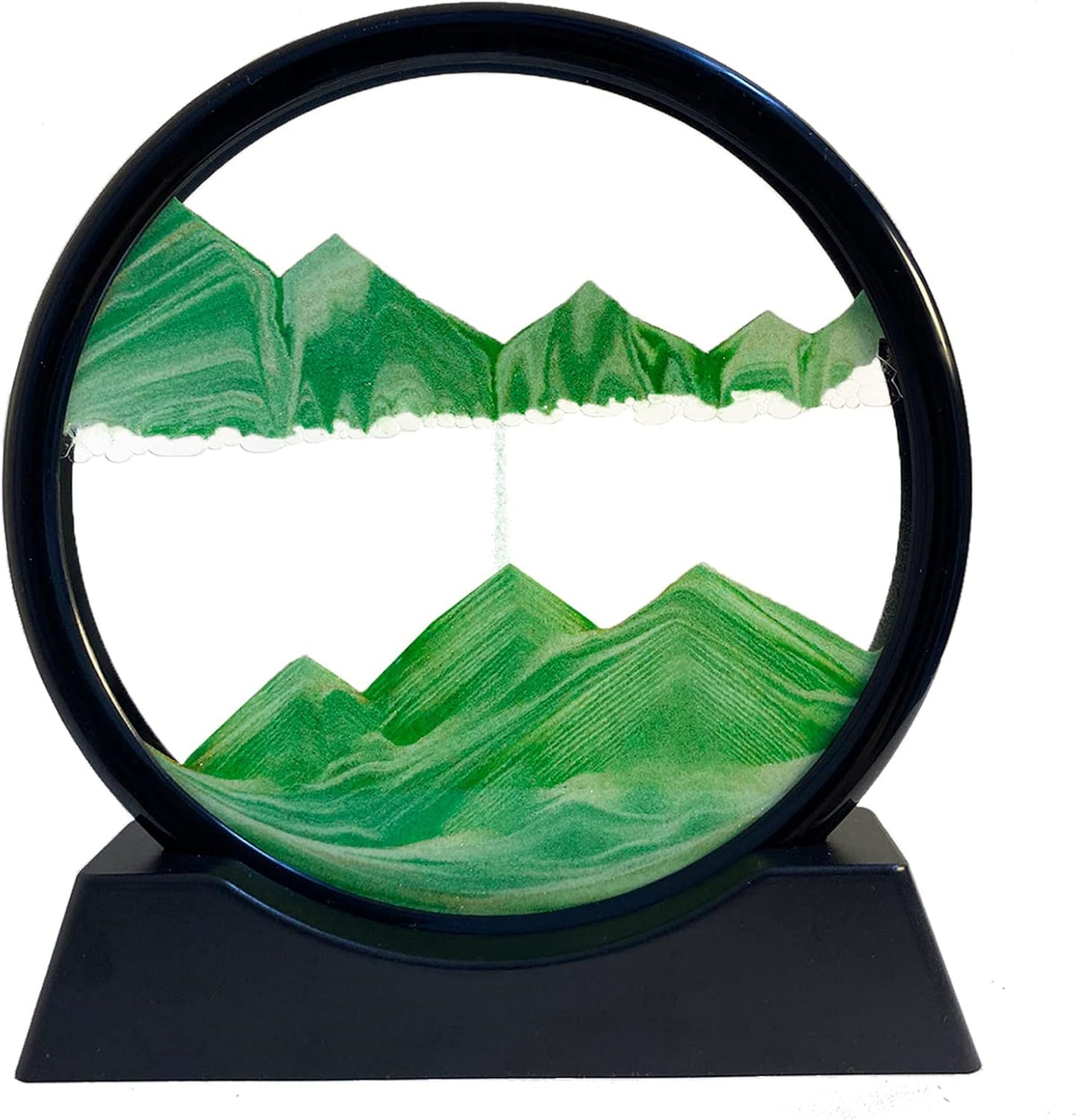 SANDCLE Moving Sand Art Liquid Motion, 3D Deep Sea Sandscape – Fun for Kids & Family - Green / 7 inches