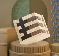 Wooden Brain Teaser Puzzles Cube Stocking Stuffers Wooden Puzzles - Brown and Natural - image 2