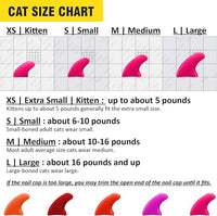 zetpo 100 pcs Cat Nail Caps | Cat Claw Covers | with Adhesives and Applicators (L, Orange, Red, Neon Red, Bright Pink, Rose)