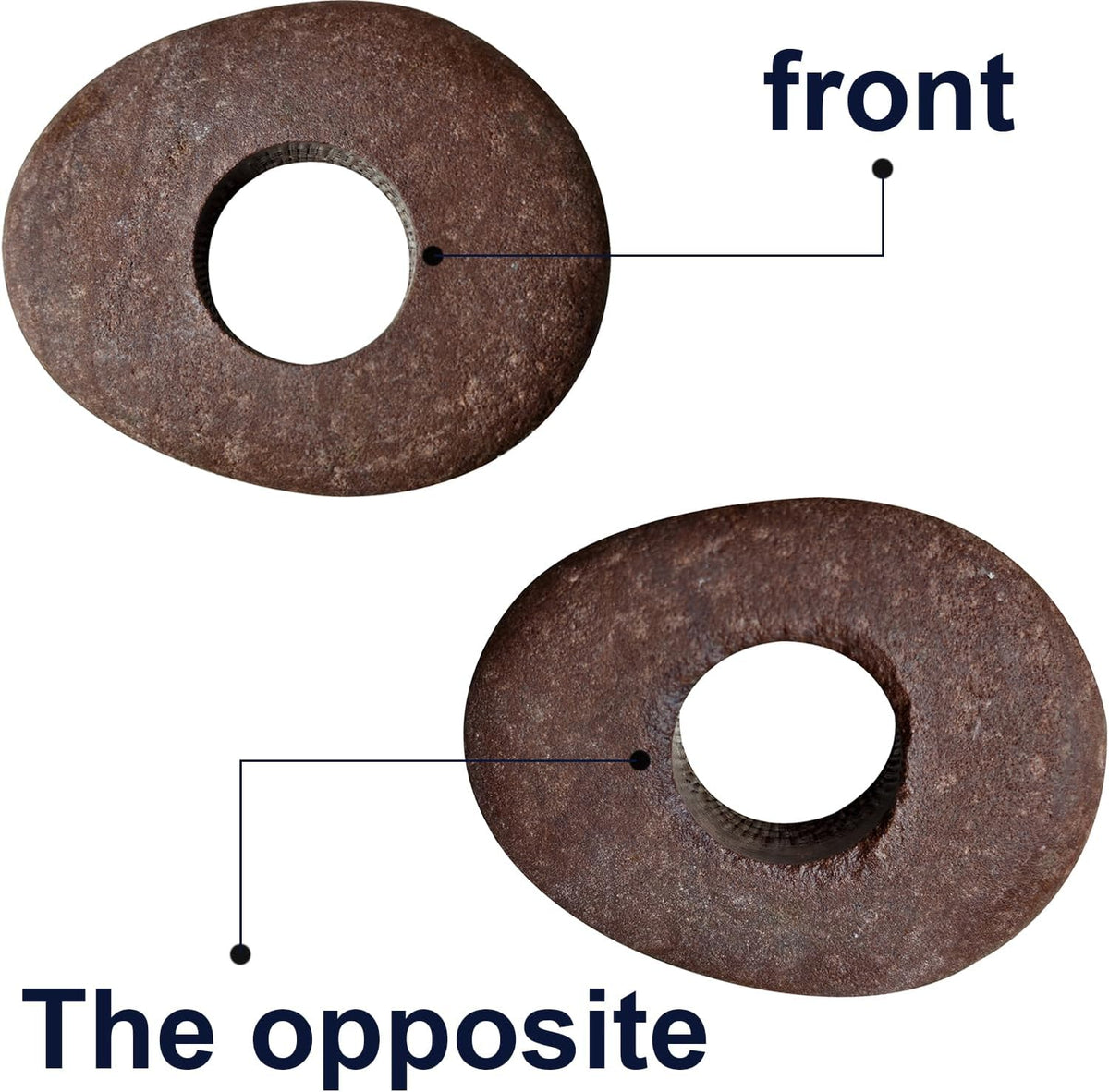 Natural River Stone Plant Weights for Aquarium - Small 0.8″ 2holes 6pcs - image 3