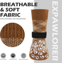 EXPAWLORER Dog Socks for Hot Pavement Summer to Prevent Licking Paws - Medium / Khaki - image 2
