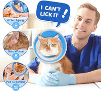 Breathable Air Mesh Cat Cone Collar Soft to Stop Licking, Adjustable, Foldable Lightweight Kitten Cones After Surgery Recovery for Cats & Kittens (Light Blue,L)