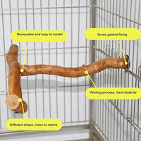 Wood Bird Perch, T Shaped Birdcage Stand Wooden Parrot Perch Stand Perch for Bird Cage Grinding Bird Perch Branches, T Perch Bird Accessory, Easy to Install