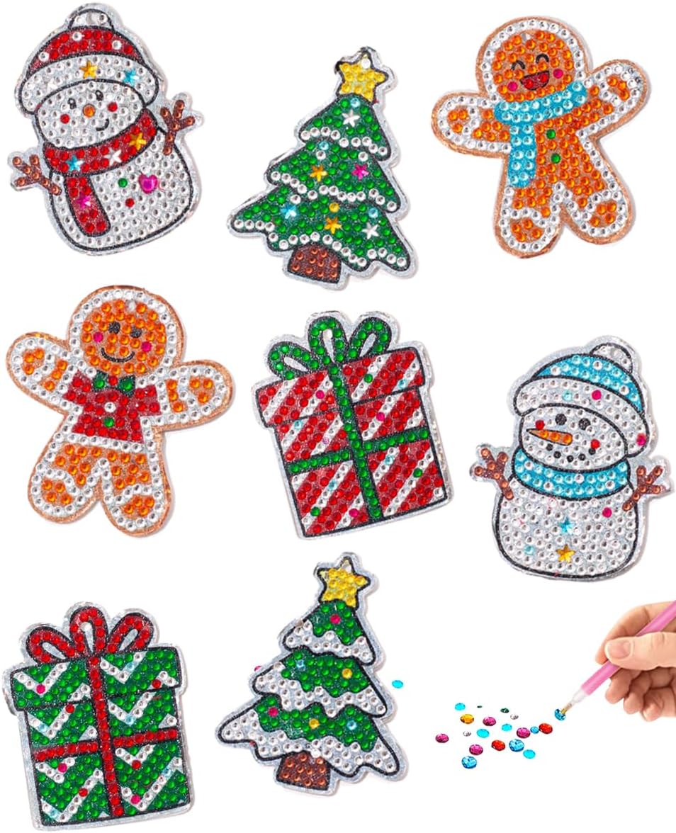 Little Jupiter diamond art Christmas ornaments kit with gem bells, stars and snowflakes - view 2
