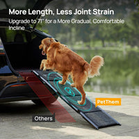 Dog Ramp for Cars, 71" L × 17.2" W, Extra-Long Foldable – Essentials for Dogs - 71" L x 17.2" W with Dog Pattern Upgraded - image 2