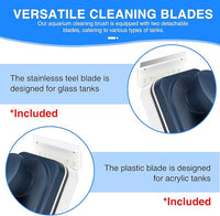 fishkeeper Aquarium Strong Magnetic Glass Cleaner Brush, Fish Tank Algae Magnet Cleaning Tool with 2 Detachable Scrapers, Mag Float Scrubber for 0.25-0.625Inch Glass and Acrylic Tanks