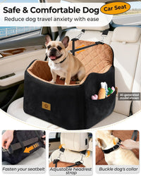 Dog Car Seats for Small Dogs Up to 35 lbs - Black/Brown - image 4